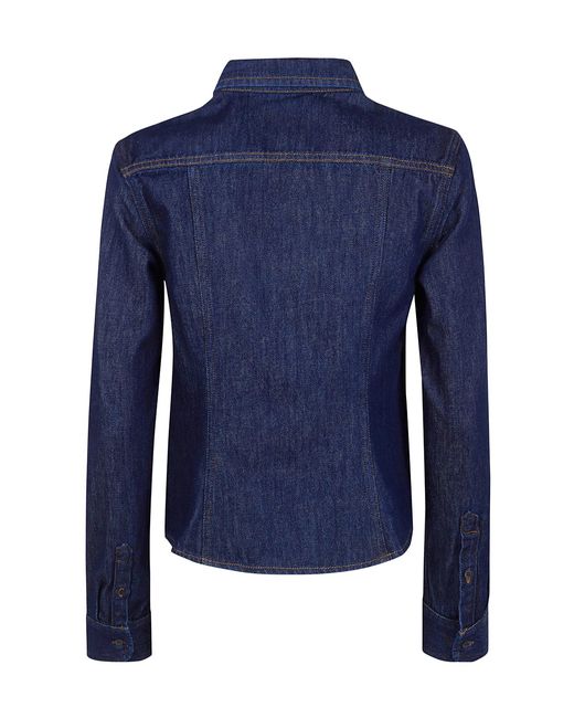 Dries Van Noten Blue Long-Sleeved Denim Shirt