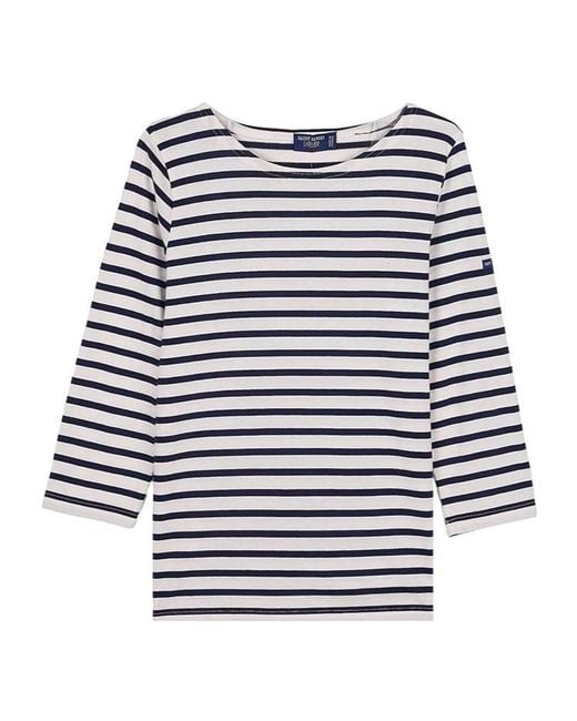 Saint James Blue Minquiers Striped Sailor Top for men