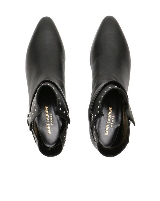 Saint Laurent Black Logo Short Boots