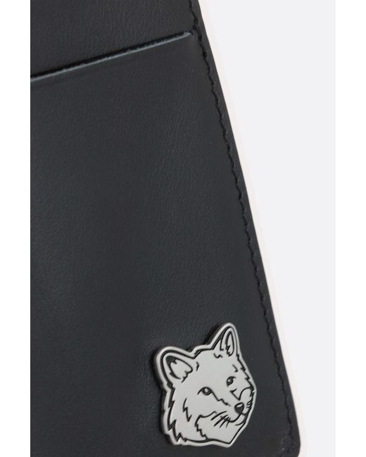 Maison Kitsuné Black Maison Kitsuné Fox Head Patch Card Holder for men