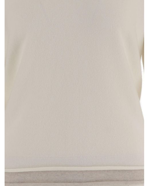 arch4 Gray Contrast Hem Cashmere Sweater