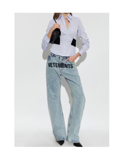 Vetements Blue Belted Fitted Shirt