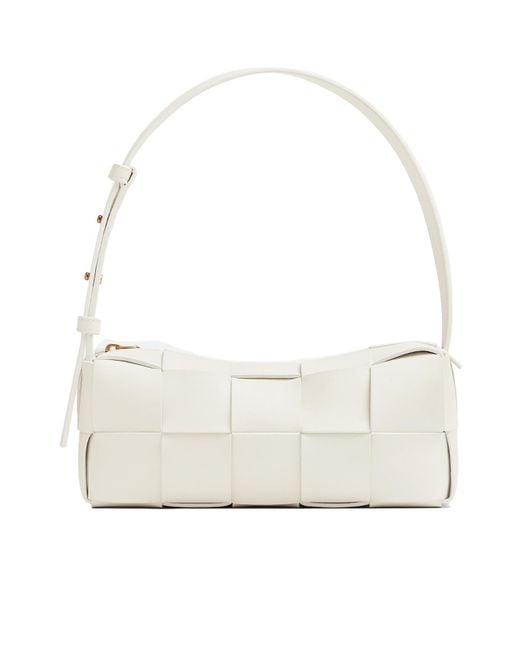 Bottega Veneta White Brick Cassette Small Shoulder Bag