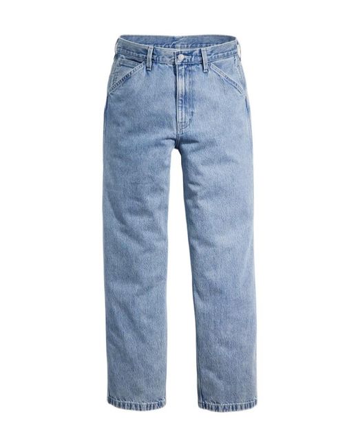 Levi's Blue Logo Patch Straight-Leg Jeans for men