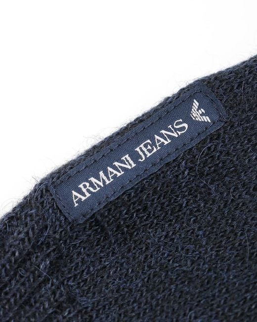 Armani Jeans Blue V-Neck Long-Sleeved Pullover for men