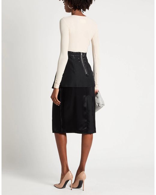 Maison Margiela Black Solid Canvas Pencil Skirt