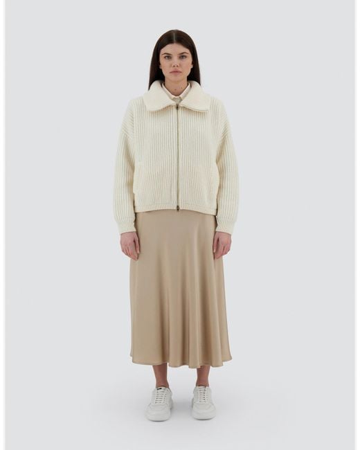 Herno Natural Wool Zipped Cardigan