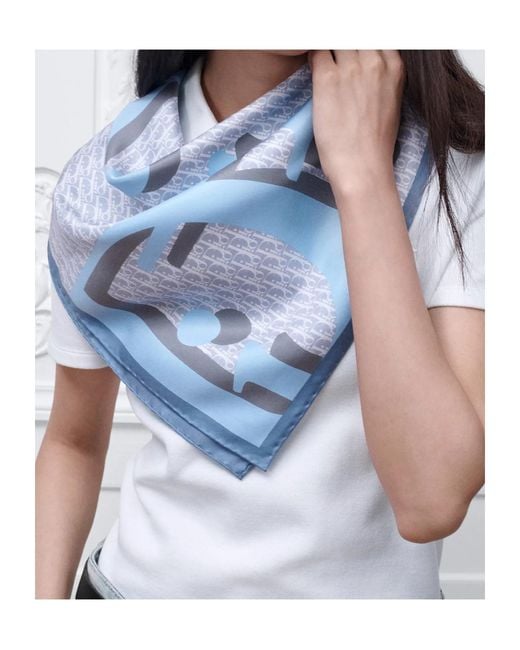 Dior Blue Infini 70 Square Scarf