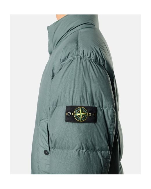 Stone Island Green Down Jacket With Wind Resistance And Anti-Drop for men