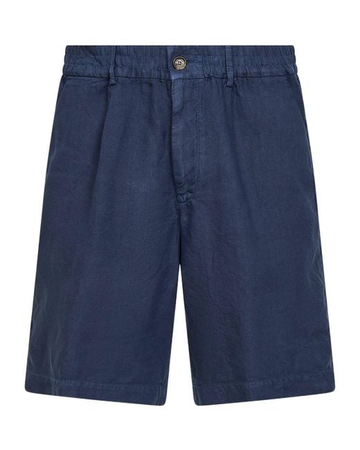 Brunello Cucinelli Blue Elasticated Waistband Bermuda Shorts for men