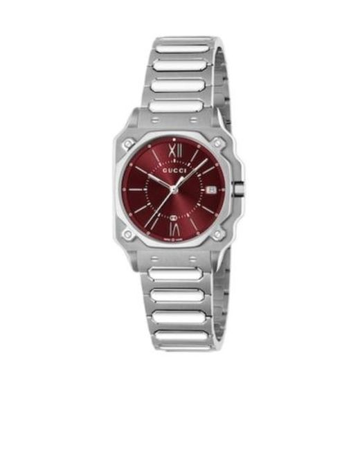 Gucci Red G-Flat Watch, 30Mm