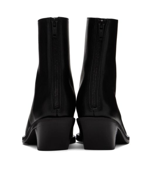 Ann Demeulemeester Black Rumi Zipper Detail Short Boots