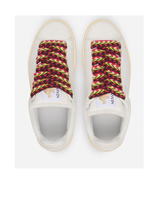 Lanvin White Suede Low-Top Sneakers