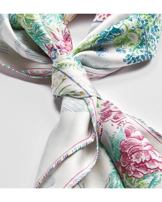 Dior Blue Charming Garden90 Square Scarf