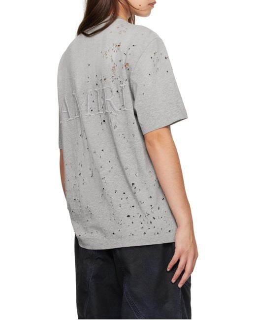 Amiri Gray Ma Shotgun Embroidered T-Shirt for men