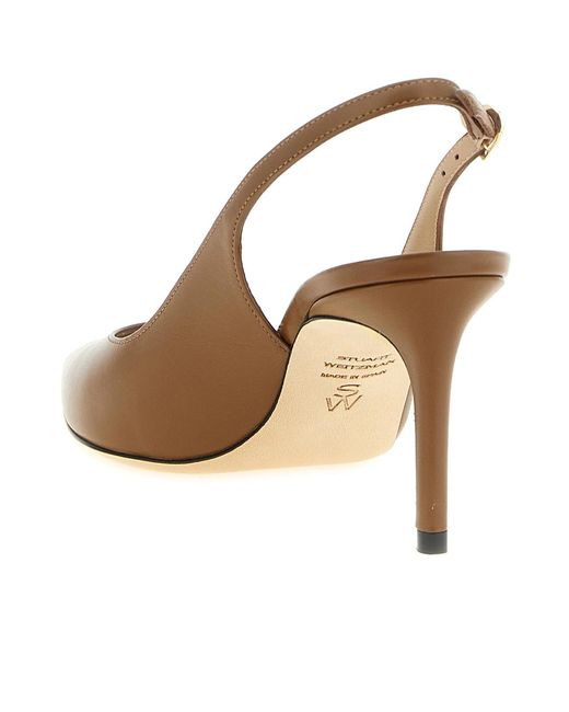 Stuart Weitzman Brown Pointed-Toe High-Heeled Sandals
