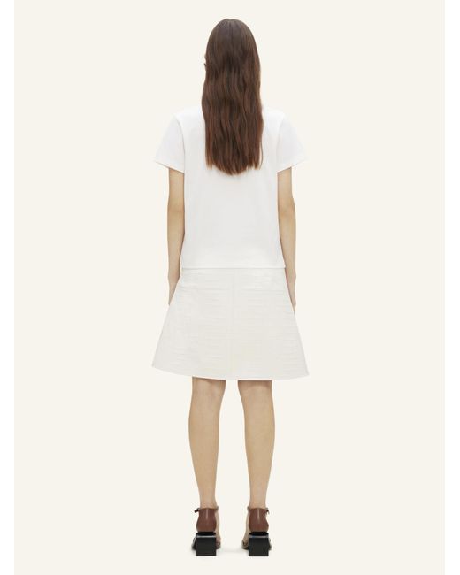 Courreges White Oval Alligator Printed Miniskirt