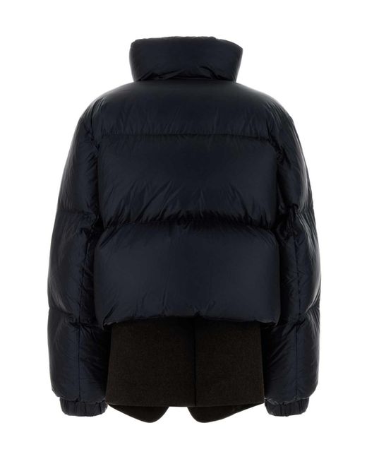 Sacai Blue High-Neck Puffer Jacket