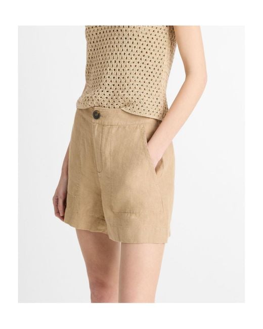 Vince Natural Mid Rise Hemp Shorts