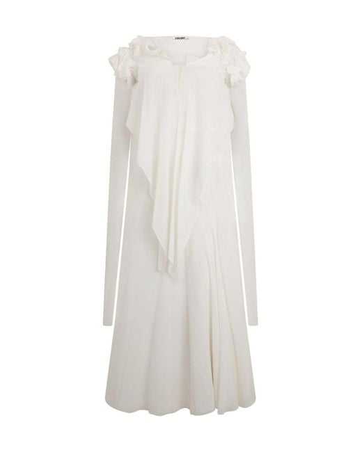 Philosophy Di Lorenzo Serafini White Ruffled Midi Dress