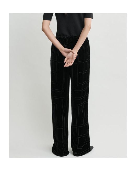 Totême Black Totême Monogram Devoré Pj Bottoms