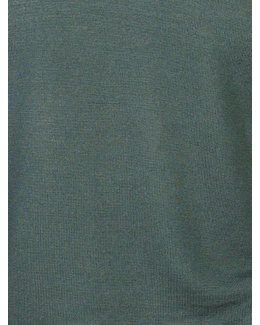 Canali Green Long-Sleeve Knit Top for men
