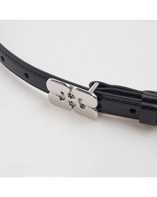 Ganni White Butterfly Logo Belt