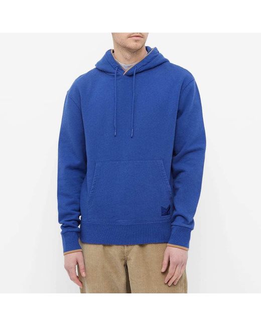 Maison Kitsuné Blue Embroidered Hooded Sweater for men