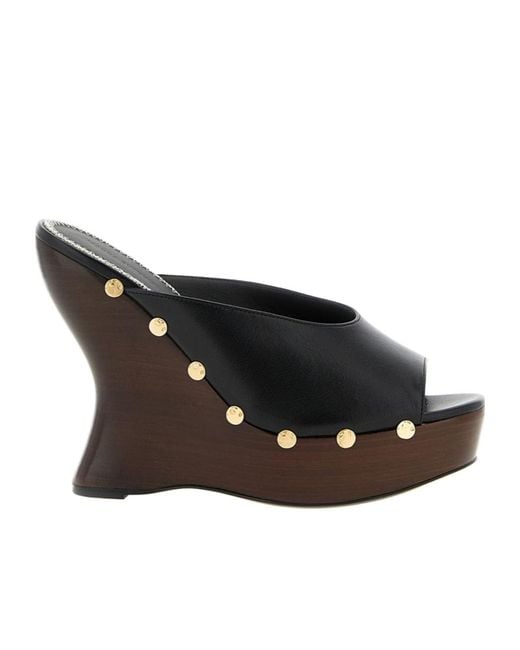 Magda Butrym Black Studded Open Toe Mules