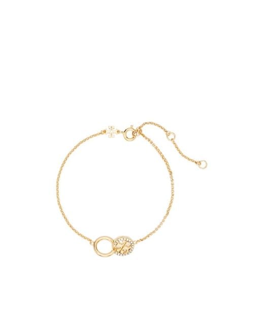 Tory Burch Metallic Logo-Charm Bracelet