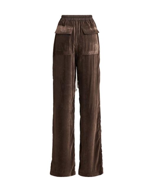 Rick Owens Brown Dietrich Velvet Drawstring Pants