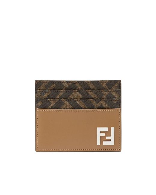 Fendi Natural Ff Squared Card Holder for men