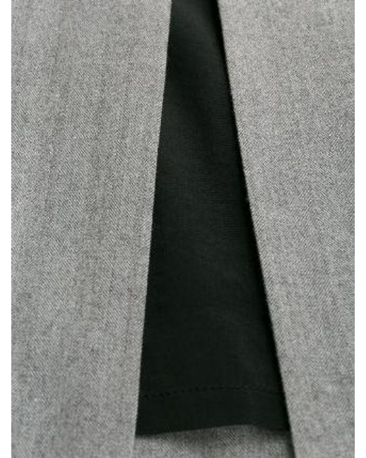 Karl Lagerfeld Gray Hook-Eye Ribbon Detail Skirt