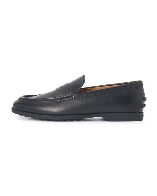 Tod's Black Penny Leather Loafers