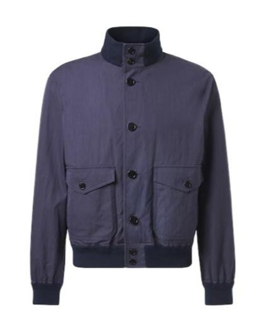 Dunhill Blue Cotton-Blend Twill Bomber Jacket for men