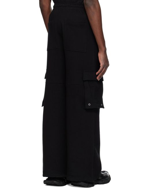 we11done Black Cargo Trousers
