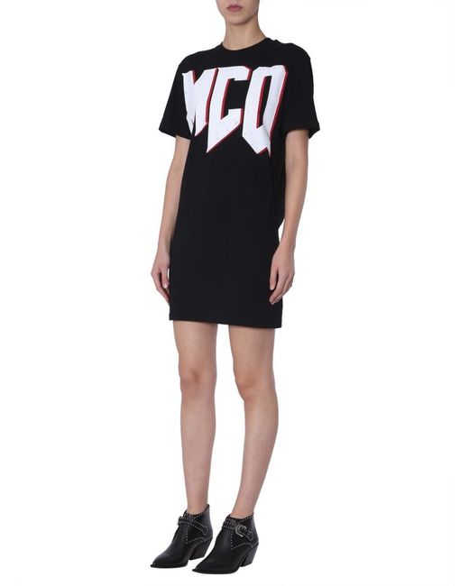 McQueen Black Printed Dress
