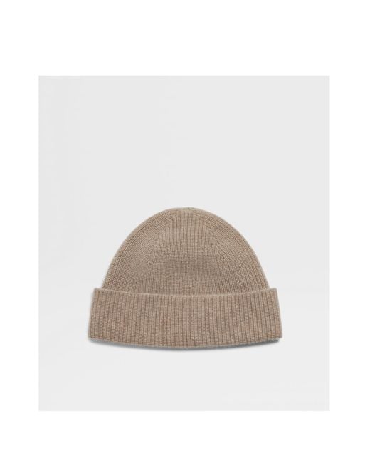 Zegna Brown Oasi Knitted Beanie for men