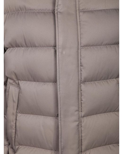 Herno Brown High-Neck Down Jacket for men