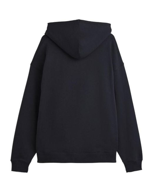 Y-3 Blue Logo Printed Crewneck Hoodie for men