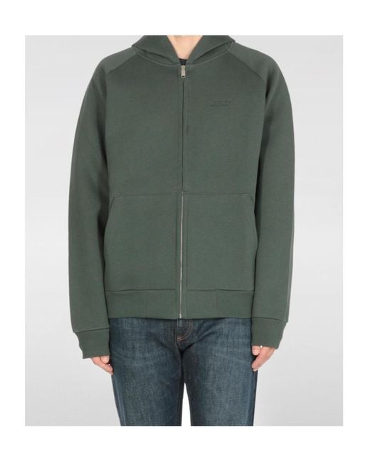 Autry Green Zipped Logo Embroidered Hoodie for men
