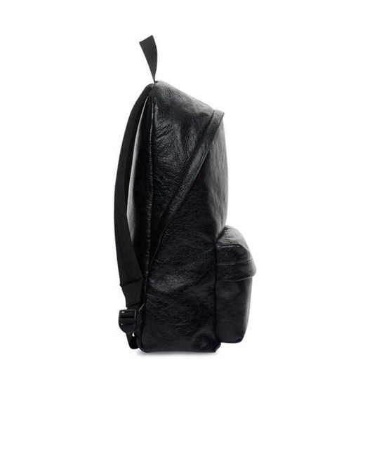 Balenciaga Black Explorer Logo Printed Backpack for men