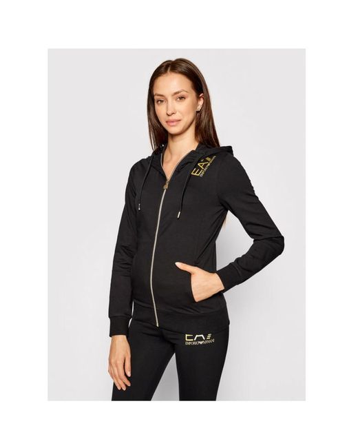 Emporio Armani Black Logo Hooded Casual Jacket
