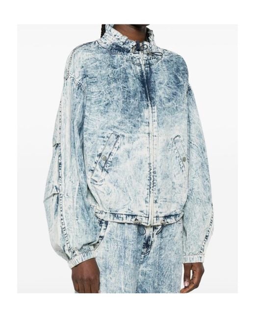 Isabel Marant Blue Zipped Denim Jacket