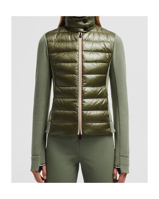 Moncler Green High Neck Quilted Jacket