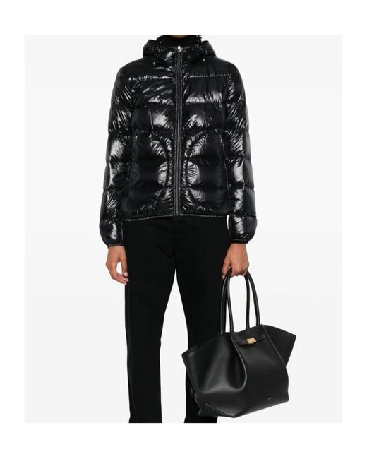 Herno Black Hooded Zipped Puffer Jacket