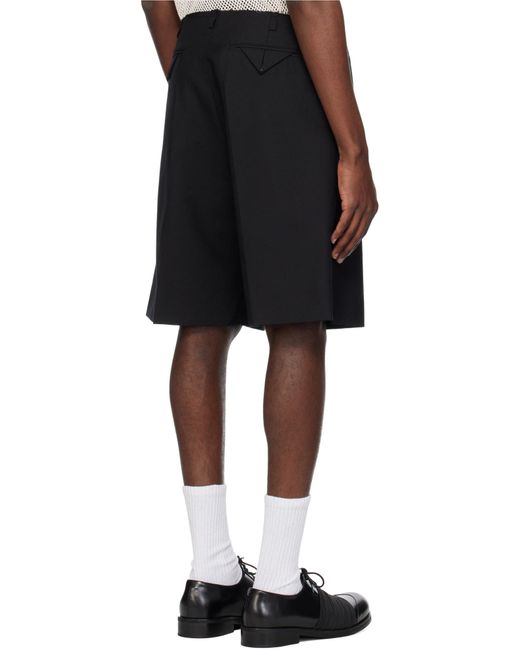 Egonlab Black Raw Edges Tailoring Shorts for men