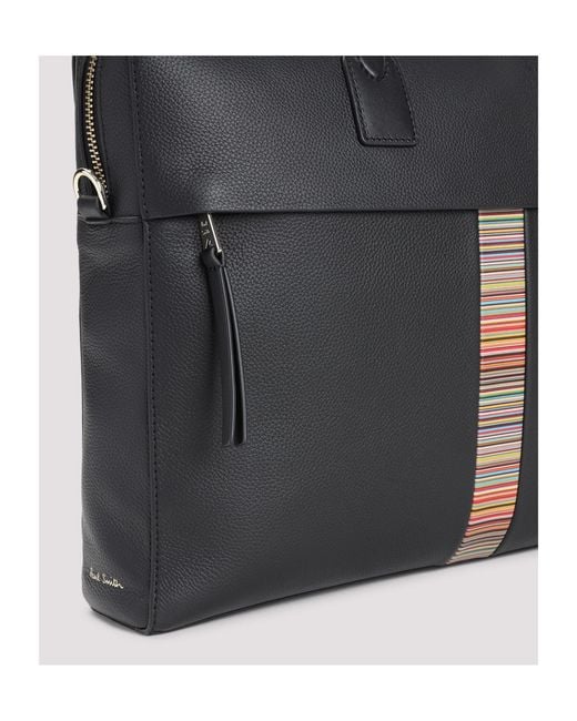 Paul Smith Black Signature Stripe Trim Folio for men