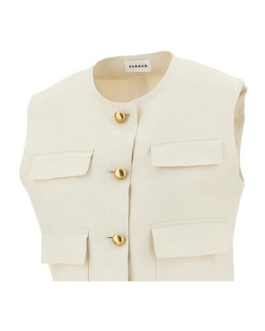 P.A.R.O.S.H. White P.A.R.O..H. Boxy Pocket Jacket