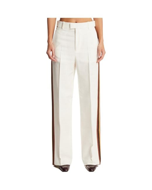 Bottega Veneta Natural Stripe Detailed Tailored Trousers for men